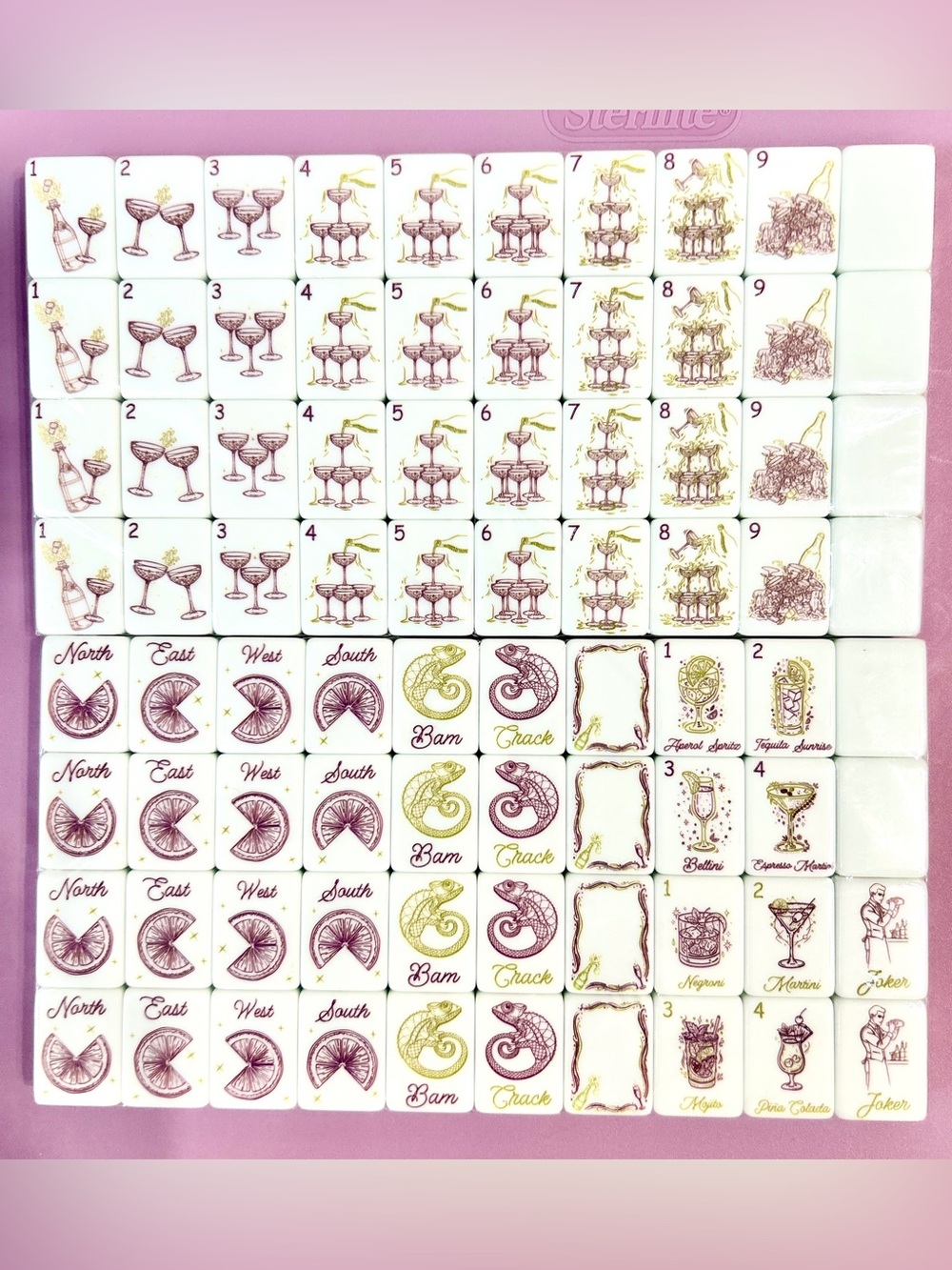 American Mahjong Sip and Shuffle Tile Set